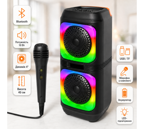 Колонка-Bluetooth 4дюйма / Акустика с микрофоном GTS-2133 40 см / Аккумуляторная колонка
