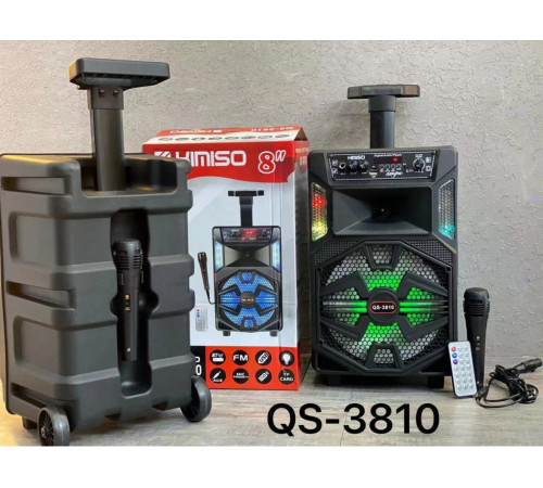 Портативная колонка с микрофоном Kimiso QS-3810 Bluetooth для караоке пультом