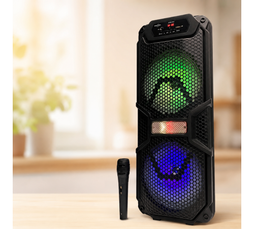 Колонка Bluetooth GTS-1701 55 см / Акустична система з мікрофоном / Караоке колонка з LED-підсвічуванням