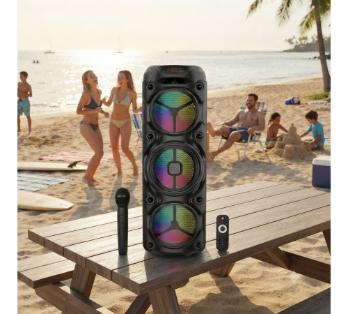 Колонка з мікрофонами ZQS8308 / Колонка Bluetooth / Акустична система на три динаміки