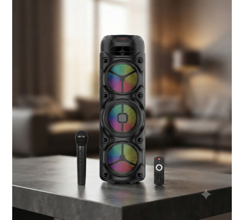 Колонка з мікрофонами ZQS8308 / Колонка Bluetooth / Акустична система на три динаміки