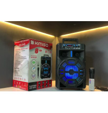 Портативная колонка Kimiso QS-845 с микрофоном и светомузыкой (USB/BT/FM)