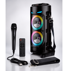 Портативна Bluetooth-колонка Sing-e ZQS4239 з LED-підсвічуванням / Бездротова колонка для вечірок з мікрофоном 30W
