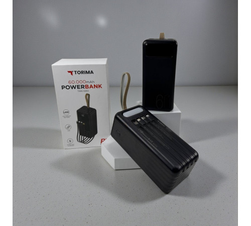 Павер банк 60000 Power Bank 22.5W з ліхтарем із проводками