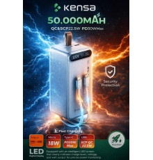 Power Bank павербанк Kensa 50000 mAh з ліхтариком на ремінці