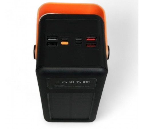Павербанк із ліхтарем і проводами Портативний зарядний пристрій ACL PW-53 Fast PowerBank 80000 мА·год