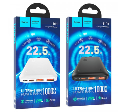 PowerBank хоко J101 Hoco 10000 Повербанк маленький компактний кишеньковий для телефона заряджання пристроїв легкий преміум