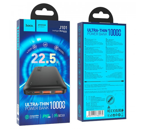 PowerBank хоко J101 Hoco 10000 Повербанк маленький компактний кишеньковий для телефона заряджання пристроїв легкий преміум