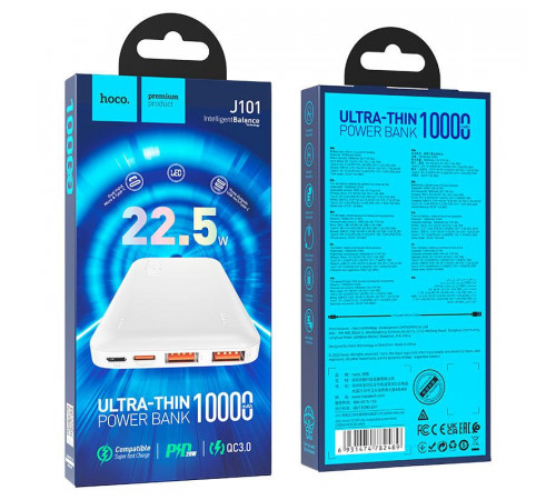 PowerBank хоко J101 Hoco 10000 Повербанк маленький компактний кишеньковий для телефона заряджання пристроїв легкий преміум