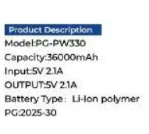 Павербанк 36000 Power Bank 22.5W Турецкий с проводками