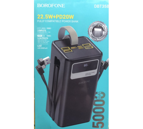 Моб. Зарядка BOROFONE POWER BANK 50000MAH DBT35 B/ 1420 (18) за 2574 грн