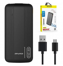Повербанк AWEI P20K 10000 mAh/ 5020 з двома USB-виходами для заряджання смартфонів (60)