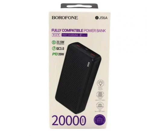 Моб. Зарядка POWER BANK BOROFONE 20000MAH J56 A/ 1432 (42) за 1287 грн