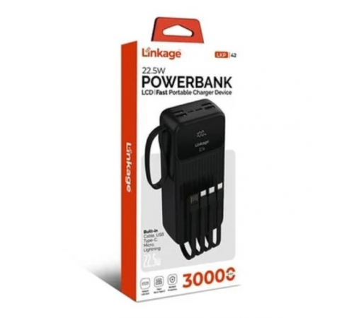 Power Bank LINKAGE LKP-42 22.5W, USB,Micro,Type-C,iPhone, 30000Ah (40) за 1998 грн