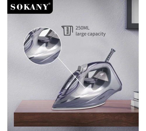 Паровой утюг SOKANY SK-2071 / Электрический утюг с керамической подошвой, 2600 Вт / Паровой утюг с резервуаром для воды
