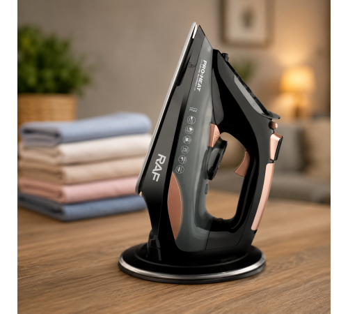 Праска RAF ELECTRIC STEAM IRON R.1388 / Парова праска бездротова + зарядна база, 2400 Вт / Праска з керамічним покриттям за 1170 грн
