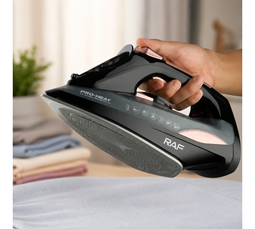 Праска RAF ELECTRIC STEAM IRON R.1388 / Парова праска бездротова + зарядна база, 2400 Вт / Праска з керамічним покриттям за 1170 грн
