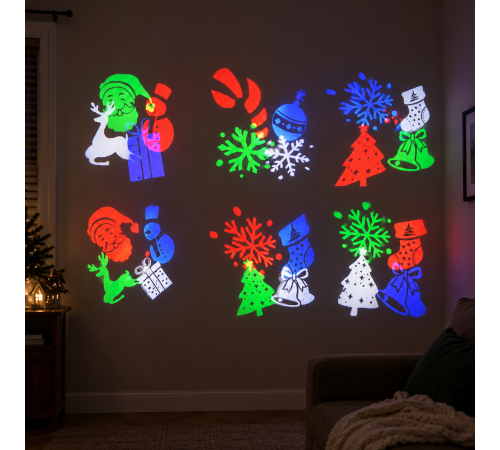 Детский LED проектор Projection Lamp с 16 рисунками / Мультиколорный проектор с 3D / LED прожектор детский