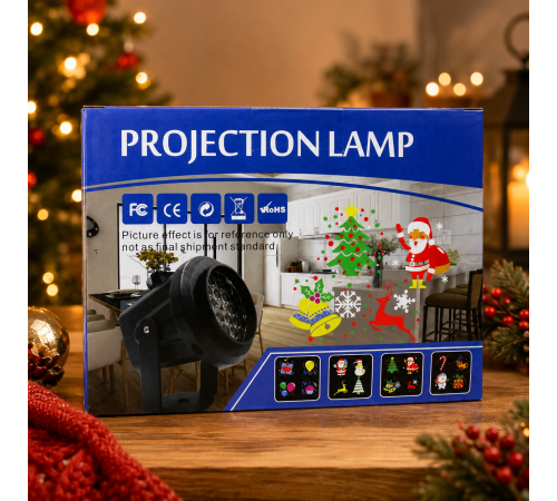 Детский LED проектор Projection Lamp с 16 рисунками / Мультиколорный проектор с 3D / LED прожектор детский