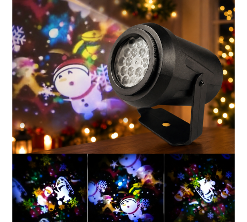 Детский LED проектор Projection Lamp с 16 рисунками / Мультиколорный проектор с 3D / LED прожектор детский