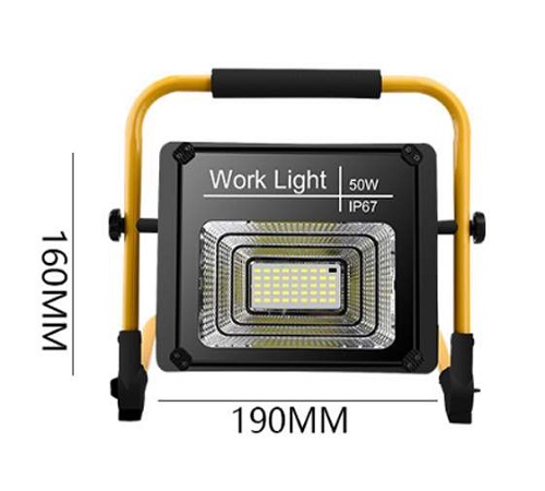 Аккумуляторный прожектор с солнечной панелью Work Light 50W + POWER BANK