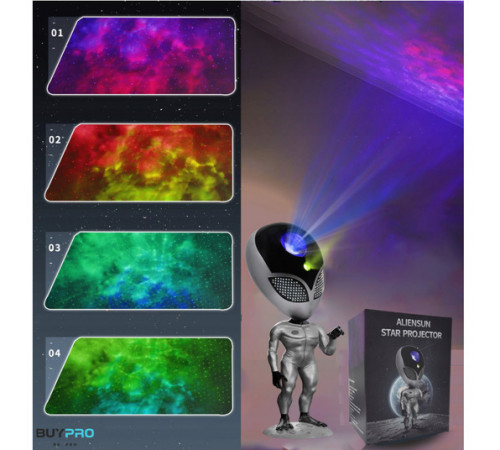 Многоцветная лампа-проектор звездного неба STAR PROJECTOR NIGHT LIGHT ALIENSUN