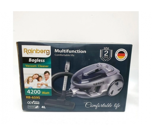 Пылесос Rainberg RB-659S колбовой с регулятором мощности HEPA фильтр 4L - 4200 W