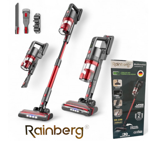 Вертикальний акумуляторний пилосос Rainberg 2500 Вт бездротовий, для прибирання, будинку за 3423 грн