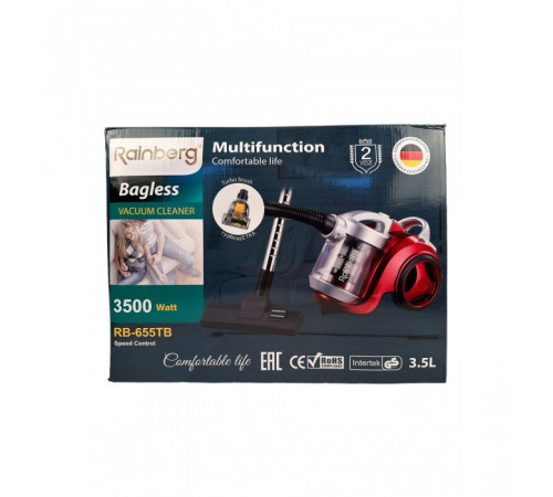 Пылесос контейнерный Rainberg RB 655 колбовый без мешка с турбощеткой 3,5L 3500W (1 шт/ящ) за 4347 грн