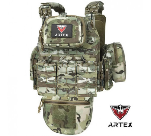 Плитоноска Artex с напашником системой быстрого сброса и 7 подсумками