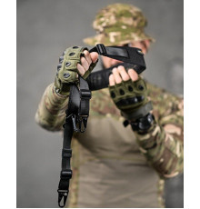 2х двоточковий ремінь збройовий cordura чорний мультикам ДЛ6322