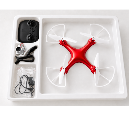 Квадрокоптер з камерою та пультом керування / Дрон зі стабілізацією Drone X8 Червоний