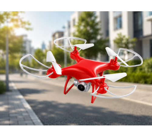 Квадрокоптер з камерою та пультом керування / Дрон зі стабілізацією Drone X8 Червоний