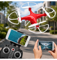 Квадрокоптер з камерою та пультом керування / Дрон зі стабілізацією Drone X8 Червоний