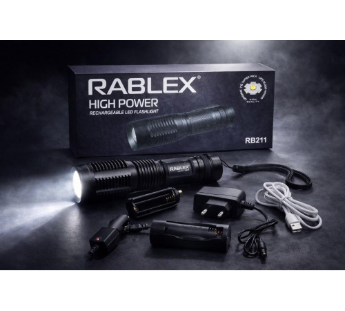Фонарик ручной P50 + Zoom + аккумулятор + индикатор заря Rablex RB-211 (60) за 313 грн