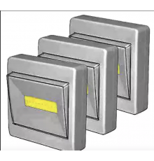HY-801A/ PL 404 LED COB 3W, подсветка в виде выключателя, магнит, липучка, питание AAA 3 шт (240)