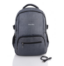 Рюкзак серый городской многокарманный удобный с usb