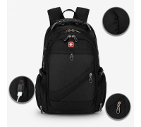 Рюкзак, швейцарский рюкзак, SwissGear 8810, туристический рюкзак, рюкзак для ноутбука Черный