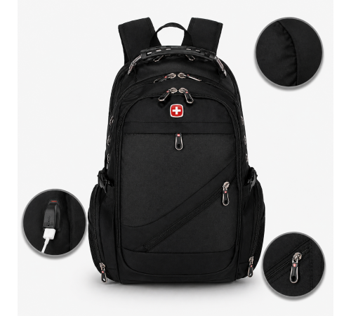Рюкзак, швейцарский рюкзак, SwissGear 8810, туристический рюкзак, рюкзак для ноутбука Черный