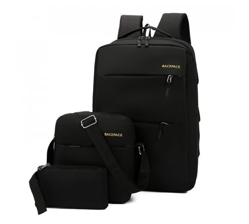 Универсальный набор рюкзак + сумка + кошелек BACK-PACK 3в1 Черный