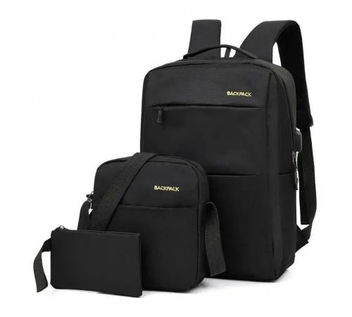 Универсальный набор рюкзак + сумка + кошелек BACK-PACK 3в1 Черный