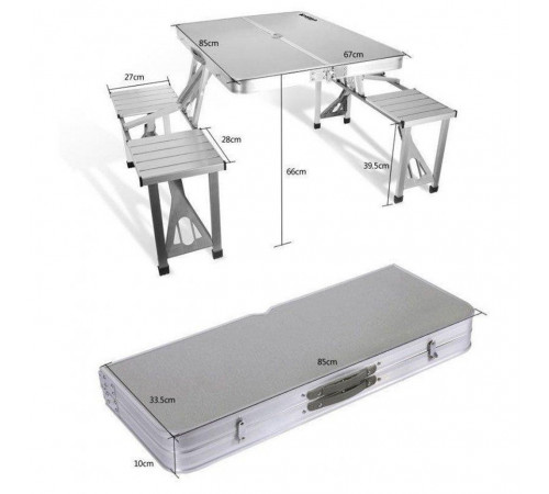 Складной алюминиевый стол для пикника со стульями Picnic Table