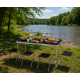 Черный Раскладной стол для пикника в чемодане Folding Table "120* 60* 70 см" + 4 стула
