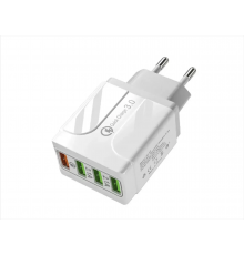 Зарядний пристрій 220В 3,5А QC3.0 USBx4 Quick Charger 34-2/ 7129 (500)