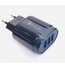 Зарядний пристрій 220В 5V 3А QC3.0 USBx3 Quick YU 06 (500)