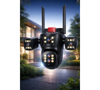 Видеокамера 4G IP66 4G 12mp (JE-190-2) 4 экранные 360-градусные камеры IP-камера четыре объектива