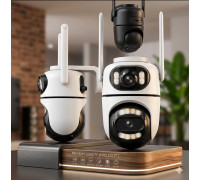 Вулична поворотна камера відеоспостереження WiFi Dual lens Q2 на 2 об'єктиви, 8Mp Type-C