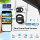 Вулична поворотна камера відеоспостереження WiFi Dual lens Q2 на 2 об'єктиви, 8Mp Type-C