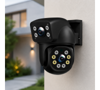 Двойная уличная Wi-Fi камера видеонаблюдения 2+2 Мп E390 + Led подсветка IP66 (Eyes390)