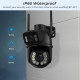 Двойная уличная Wi-Fi камера видеонаблюдения 2+2 Мп E390 + Led подсветка IP66 (Eyes390)